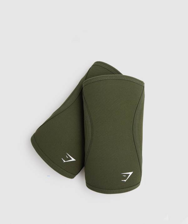 Gymshark Knee Sleeves 5mm Ženske Steznik Za Koljeno Maslinasto Zelene Zelene | HYMQ-34518
